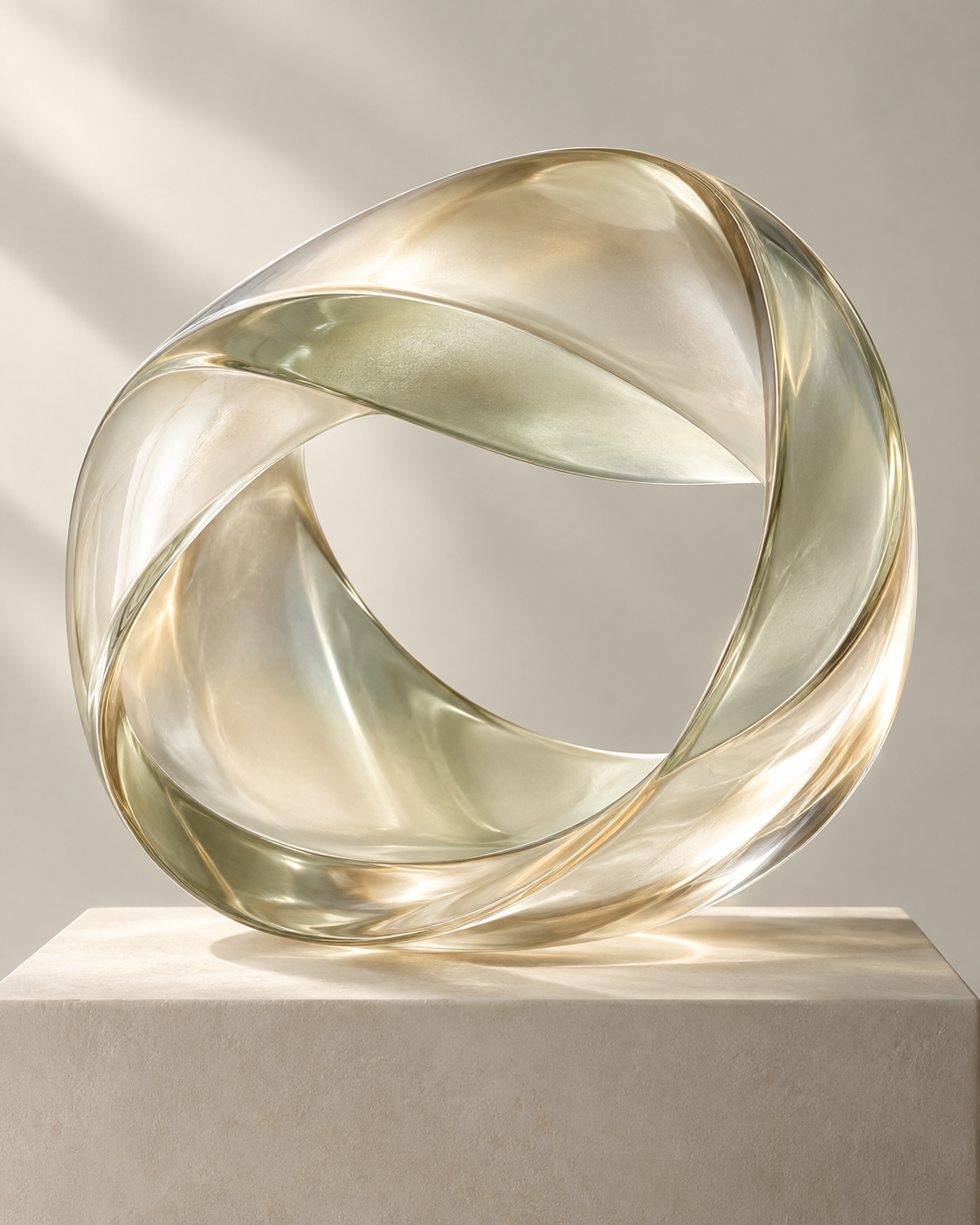 Soft abstract sculpture on an ivory background